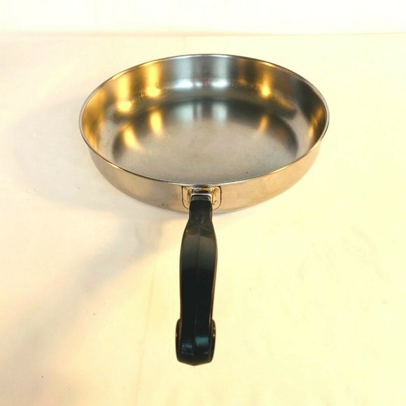 Vintage Farberware Stainless Steel 10.25” Skillet Fry Pan Aluminum‎ Clad NYC USA - Picture 4 of 11